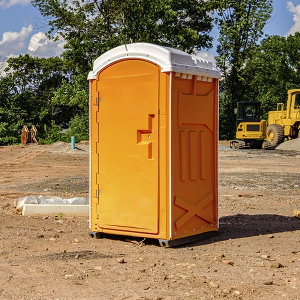 how often are the portable restrooms cleaned and serviced during a rental period in Buffington